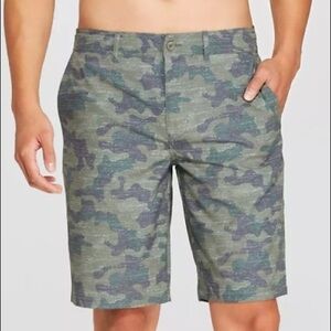 NWOT Hybrid Swim Trunks Board Shorts Green Camo Camouflage New Goodfellow & Co